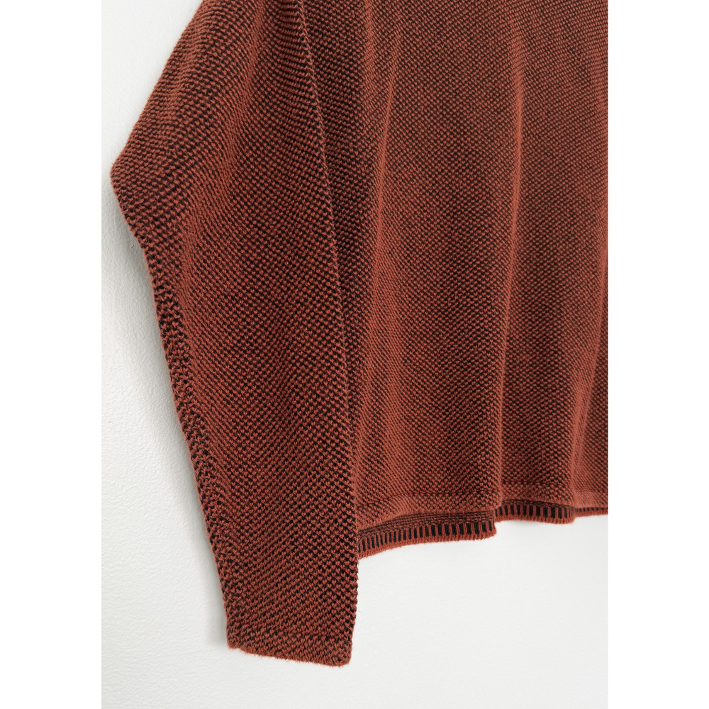 Chris Triola Rust Orange 100% Cotton Textured Hand Made Boatneck Pullover Top - Picture 8 of 9